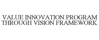 VALUE INNOVATION PROGRAM THROUGH VISION FRAMEWORK