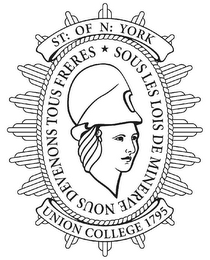 ST: OF N: YORK SOUS LE LOIS DE MINERVE NOUS DEVENONS TOUS FRERES UNION COLLEGE 1795