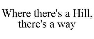 WHERE THERE'S A HILL, THERE'S A WAY