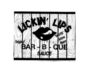 LICKIN' LIPS ORIGINAL BAR -B- QUE SAUCE "REAL PIT" HICKORY FLAVOR