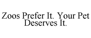ZOOS PREFER IT. YOUR PET DESERVES IT.