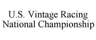 U.S. VINTAGE RACING NATIONAL CHAMPIONSHIP