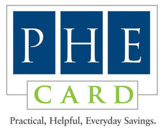 PHE CARD PRACTICAL, HELPFUL, EVERYDAY SAVINGS.