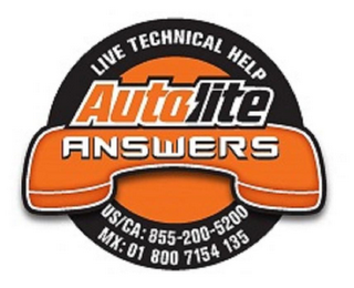 AUTOLITE ANSWERS LIVE TECHNICAL HELP US/CA: 855-200-5200 MX: 01 800 7154 135