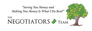 THE NEGOTIATORS TEAM "SAVING YOU MONEY AND MAKING YOU MONEY IS WHAT I DO BEST!"