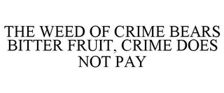 THE WEED OF CRIME BEARS BITTER FRUIT, CRIME DOES NOT PAY