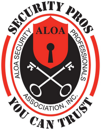 ALOA SECURITY PROFESSIONALS ASSOCIATION INC. SECURITY PROS YOU CAN TRUST ALOA