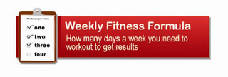 WORKOUTS PER WEEK ONE TWO THREE FOUR WEEKLY FITNESS FORMULA HOW MANY DAYS A WEEK YOU NEED TO WORKOUT TO GET RESULTS