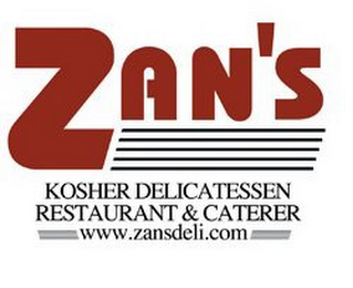 ZAN'S KOSHER DELICATESSEN RESTURANT & CATERER WWW.ZANSDELI.COM