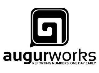 AUGURWORKS REPORTING NUMBERS, ONE DAY EARLY