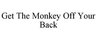 GET THE MONKEY OFF YOUR BACK