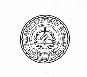 WORLD EVANGELISM BIBLE COLLEGE AND SEMINARY BATON ROUGE, LOUISIANA FOUNDED IN 1984 EXCELLENTIA IN CHRISTO IN VERBO ET SPIRITU