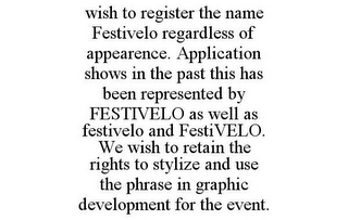 FESTIVELO, FESTIVELO AND FESTIVELO (ALL COMBINATIONS)