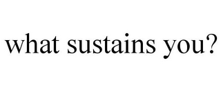 WHAT SUSTAINS YOU?