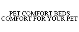 PET COMFORT BEDS COMFORT FOR YOUR PET