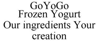 GOYOGO FROZEN YOGURT OUR INGREDIENTS YOUR CREATION