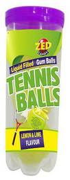 ZED CANDY LIQUID FILLED GUM BALLS TENNIS BALLS LEMON LIME FLAVOUR