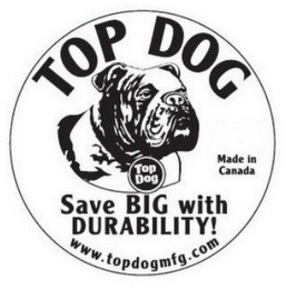 TOP DOG SAVE BIG WITH DURABILITY WWW.TOPDOGMFG.COM MADE IN CANADA