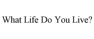 WHAT LIFE DO YOU LIVE?