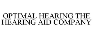 OPTIMAL HEARING THE HEARING AID COMPANY