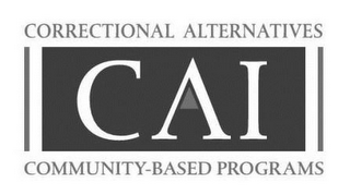 CORRECTIONAL ALTERNATIVES, CAI, COMMUNITY-BASED PROGRAMS