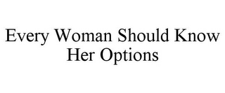 EVERY WOMAN SHOULD KNOW HER OPTIONS