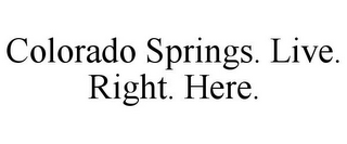 COLORADO SPRINGS. LIVE. RIGHT. HERE.