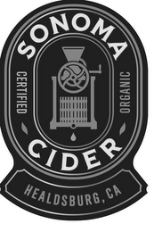 SONOMA CIDER CERTIFIED ORGANIC HEALDSBURG, CA