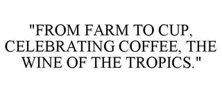 "FROM FARM TO CUP, CELEBRATING COFFEE, THE WINE OF THE TROPICS."