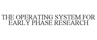 THE OPERATING SYSTEM FOR EARLY PHASE RESEARCH