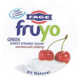 FAGE #1 YOGURT IN GREECE FAGE FRUYO GREEK NONFAT STRAINED YOGURT BLENDED WITH CHERRY ALL NATURAL