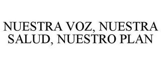 NUESTRA VOZ, NUESTRA SALUD, NUESTRO PLAN