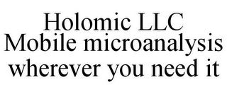 HOLOMIC LLC MOBILE MICROANALYSIS WHEREVER YOU NEED IT