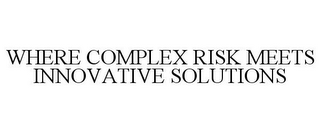 WHERE COMPLEX RISK MEETS INNOVATIVE SOLUTIONS