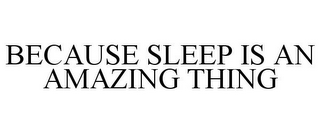 BECAUSE SLEEP IS AN AMAZING THING