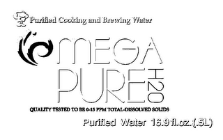 PURIFIED COOKING AND BREWING WATER MEGA PURE H2O QUALITY TESTED TO BE 0-15 PPM TOTAL-DISSOLVED SOLIDS PURIFIED WATER 16.9