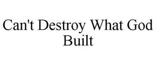 CAN'T DESTROY WHAT GOD BUILT