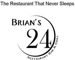 THE RESTAURANT THAT NEVER SLEEPS BRIAN'S 24 RESTAURANT BAR & GRILL