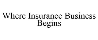 WHERE INSURANCE BUSINESS BEGINS