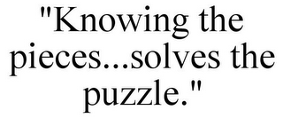 "KNOWING THE PIECES...SOLVES THE PUZZLE."