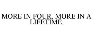 MORE IN FOUR. MORE IN A LIFETIME.