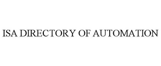 ISA DIRECTORY OF AUTOMATION