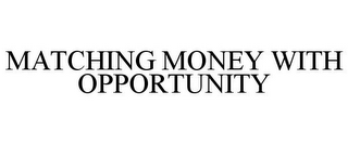 MATCHING MONEY WITH OPPORTUNITY