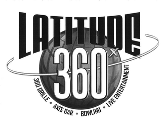 LATITUDE X 360 360 GRILLE · AXIS BAR · BOWLING · LIVE ENTERTAINMENT