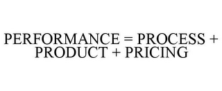 PERFORMANCE = PROCESS + PRODUCT + PRICING