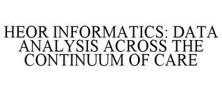 HEOR INFORMATICS: DATA ANALYSIS ACROSS THE CONTINUUM OF CARE