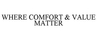 WHERE COMFORT & VALUE MATTER