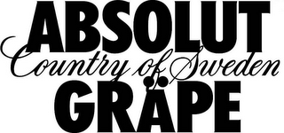 ABSOLUT COUNTRY OF SWEDEN GRÄPE