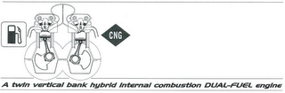 CNG A TWIN VERTICAL BANK HYBRID INTERNAL COMBUSTION DUAL-FUEL ENGINE