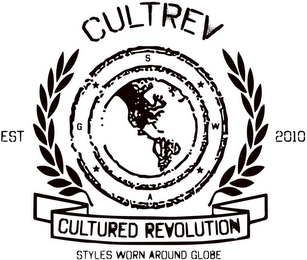 CULTREV EST. 2010 S W A G CULTURED REVOLUTION STYLES WORN AROUND GLOBE